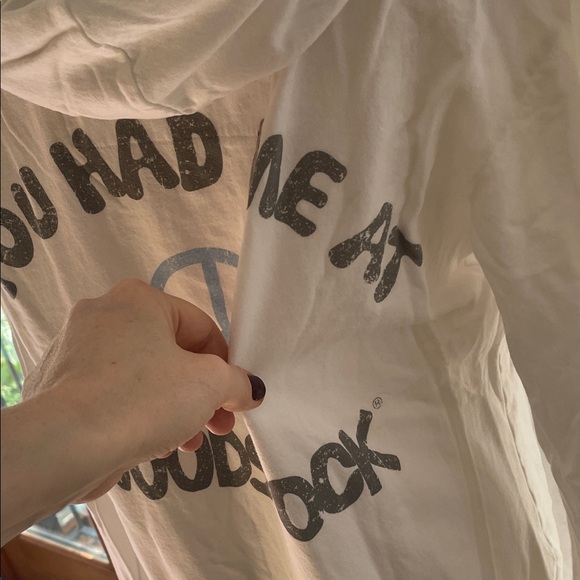 Recycled Karma Woodstock Hoodie with Blue Graphic Oversized Small Fits M-L - Picture 6 of 8